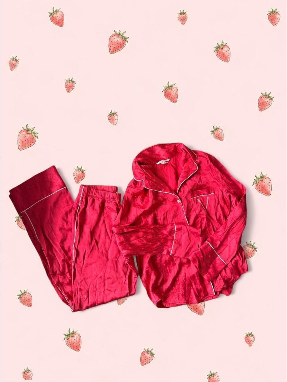 Victoria’s Secret red satin polka dot pj set